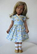Image of Blue and Yellow Floral Print Dress