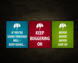 Image of Winston Churchill quotations - set of 3 10x8 prints