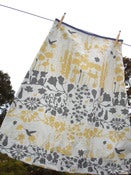 Image of hummingbird hand printed fabric 