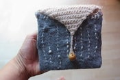 Image of grey wool purse square