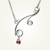 Image of Greek Isle Necklace with Garnet, Sterling Silver