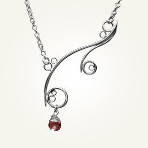 Image of Greek Isle Necklace with Garnet, Sterling Silver