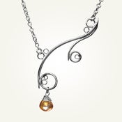 Image of Greek Isle Necklace with Orange Topaz, Sterling Silver