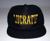 Image of Black and Yellow "LUCRATIF" Snap-Back Hat
