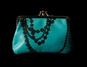 Image of turquoise pearl necklace purse
