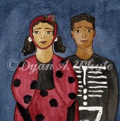 Image of Lady Bug Girl & Skeleton Boy PRINT