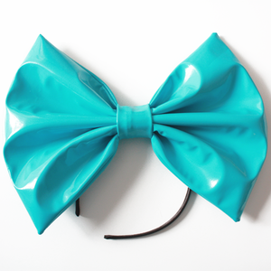 Image of HUGE Turquoise PVC Hair Bow