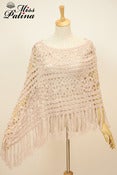 Image of Miss Patina Light Beige Hand-Crochet Fluffy Cape 