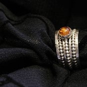 Image of Golden Honey Baltic AMBER and stackable sterling silver bold rings 