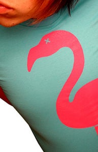 Image of High Heeled Flamingo (Aqua/Hot Pink)