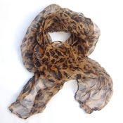 Image of Vintage 1950s Leopard Print Chiffon Scarf