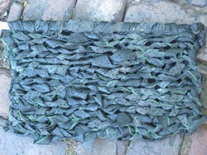 Image of oversized knit leather clutch/laptop bag