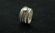Image of Natural Prehnite stackable birthstone rings  in sterling silver