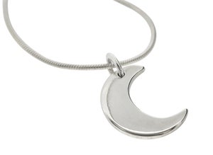 Image of "Little Silver Moon" Pendant Necklace
