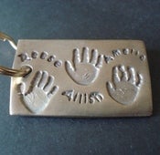Image of Personalized Bronze Keyring with THREE Prints
