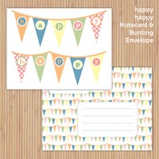 Image of happy happy Printable Notecard Set