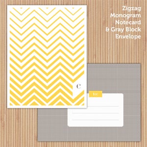 Image of Marigold Zigzag Printable Stationery Set