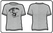 Image of Ladies Tee with "Girl on Rocket" art