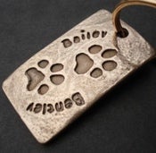 Image of Puppy Love Bronze Keyring with TWO Pawprints