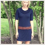 Image of Navy Braided Dress