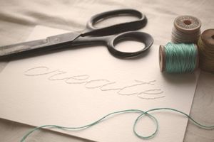 Image of Hand-Stitched 5x7 Inspirational Word: CREATE