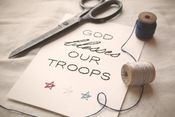 Image of God Blesses Our Troops Hand-stitched Signage 5x7 Framable Art