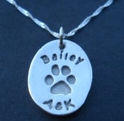 Image of Personalized Silver Pawprint Pendant