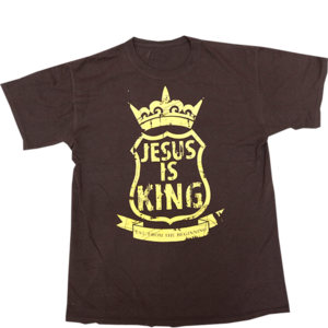 Image of JESUS IS KING SHIELD - BROWN 
