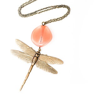 Image of Evinrude long necklace - pink crystal