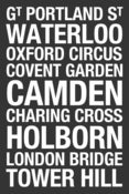 Image of London place names, unique 10x15 inch print