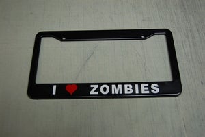 Image of I Love Zombies License Plate Frame