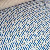 Image of "{exclaim}" hand printed yardage fabric - ocean