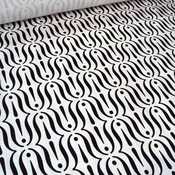 Image of "{exclaim}" hand printed yardage fabric - black