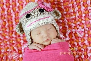 Image of Girl Sock Monkey Hat
