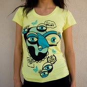 Image of Awareness Geezer women's T-shirt (lemon yellow)