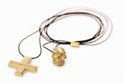 Image of SKULL MINI CORD ESCAP NECKLACE - BLACK (SILVER/GOLD)
