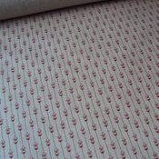 Image of "Swizzle" hand printed yardage fabric: deep red on natural linen