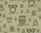 Image of HOOT OWL Modern Cotton Fabric Upholstery Drapery Apparel Barkcloth Texture