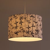 Image of Goose grass screen print on cotton lampshade 