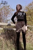 Image of Miss Patina 80s Inspired Jacquard Knit Jumper Embellished by Beads and Real Pearls