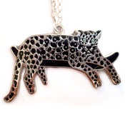 Image of Lazy Leopard Necklace - Silver
