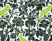 Image of Barbary Coast Damask Bird Parrot Print Cotton Fabric Upholstery Drapery Apparel THREE Color Choices