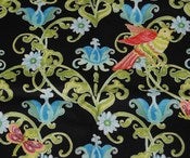 Image of Bird Damask Print Cotton Fabric Quilt Fabric