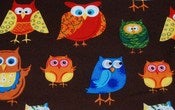 Image of Owl Vintage Style Print Cotton Fabric Quilt Fabric