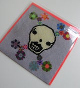 Image of Girly Skull with Flowers Flat Notecard with Free US Shipping