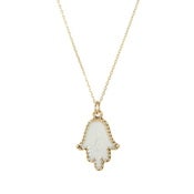 Image of Pearl White Hamsa Necklace