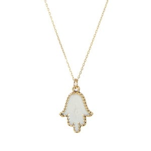 Image of Pearl White Hamsa Necklace