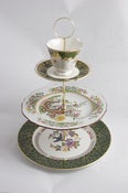Image of 'Emerald Peacock's china cake stand