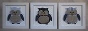 Image of Love-Ly Little Owls - Blue 17x17cm Set of 3