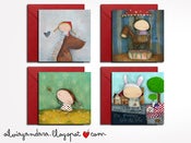 Image of pack 4 postales cuadradas